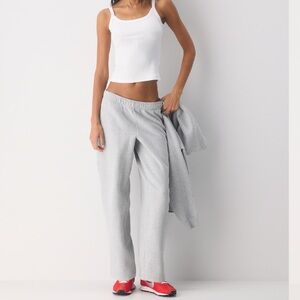 Aritzia Light Grey Cozy Sweatfleece Mega Straight Sweatpants